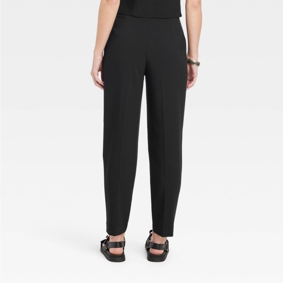 Women's High-Rise Tailored Trousers - A New Day™ Black 10: Tapered Leg, Ankle - Picture 3 of 7